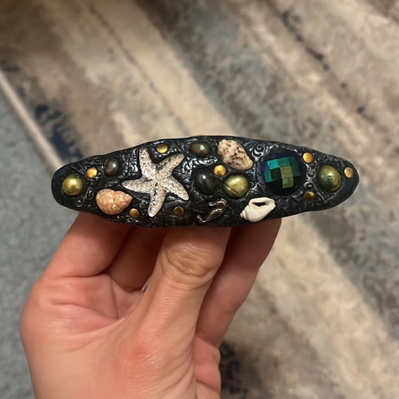 Boho Coastal Seaside Mermaid Hair Jewelry Barette - Picture 2 of 7